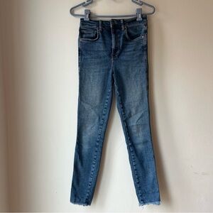 We The Free by Free People Skinny Jeans Sz 28 | Raw Hem Stretch Denim Skinny